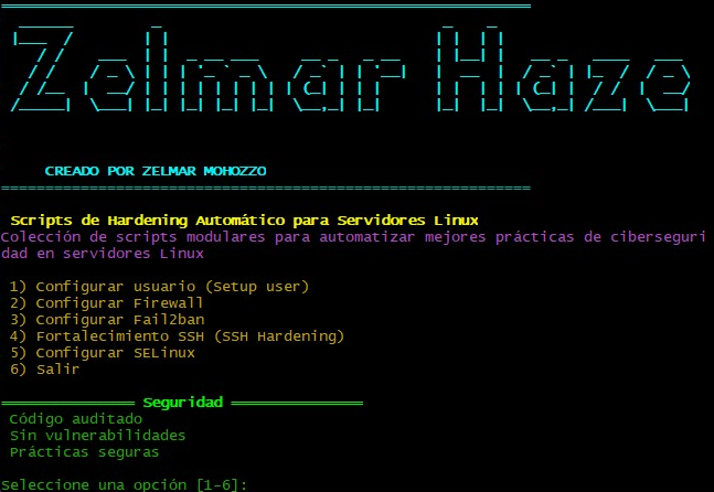 Linux Hardening Suite Interface